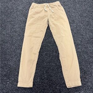 Marine Layer Saturday Beach Pants Large Khaki Elastic Waist Drawstring Large